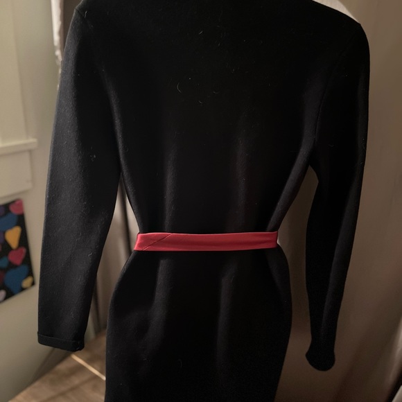 Talbots open black cardigan with white trim size POS belt not included - Picture 5 of 10